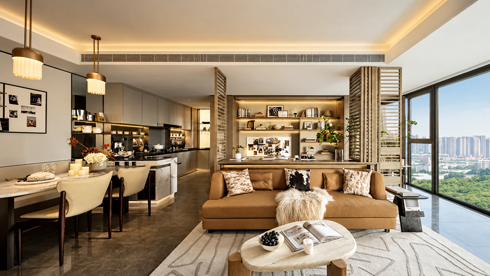 Living and dining space of the Suzhou development