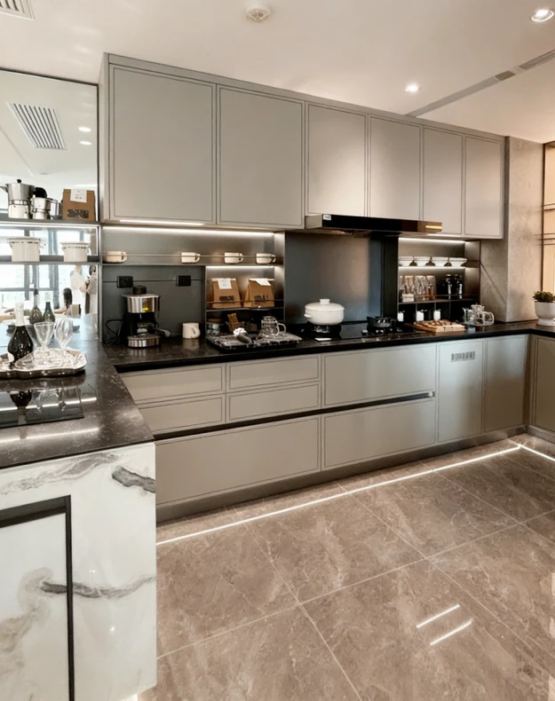 Custom kitchen detail representing integrated specification work