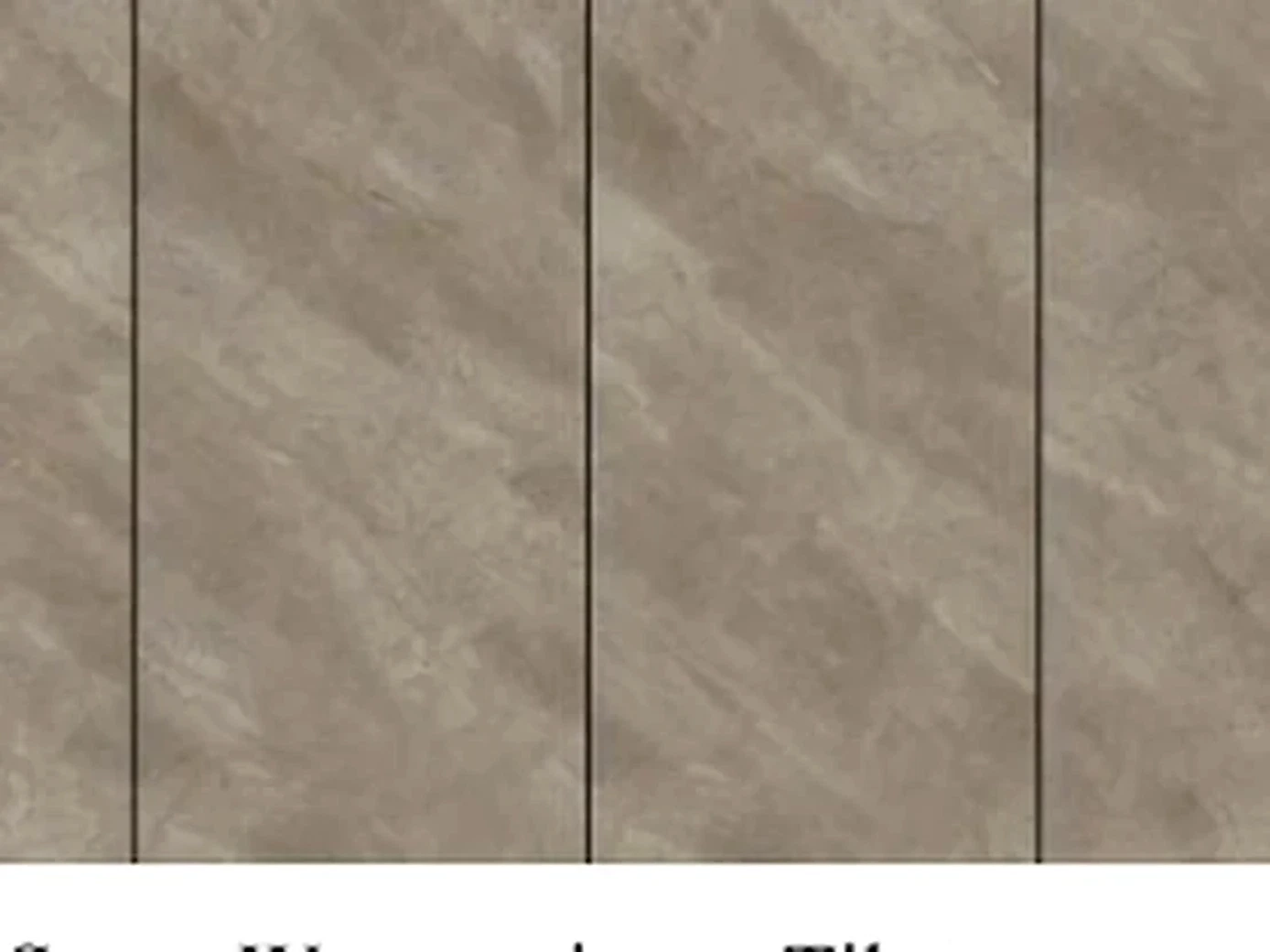 Large-format stone-look tile surfaces
